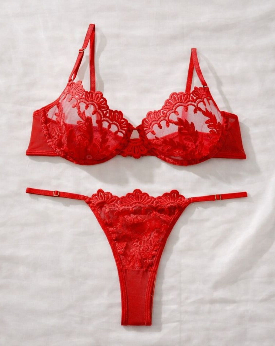 VALENTINA - Lingerieset Dames Kant – Rood – Luxe Set met Comfort