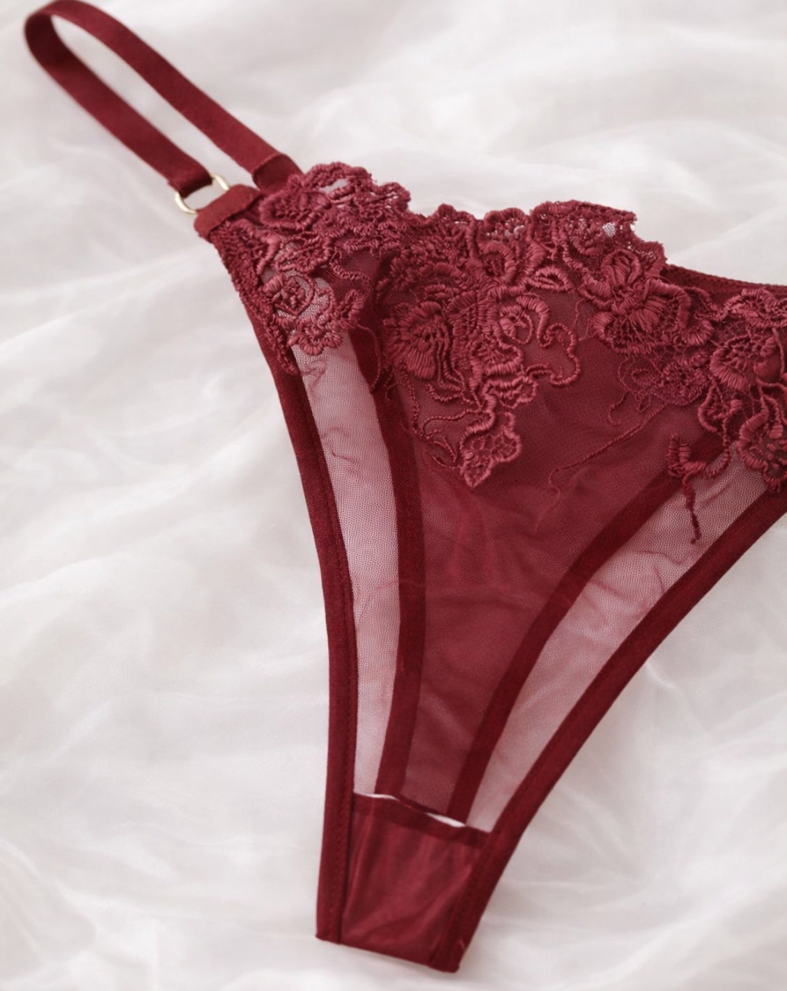 VELORA - Lingerieset Dames Kant – Bordeauxrood – Luxe Lingerie met Comfort