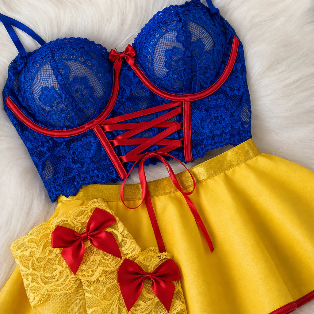 SNOW WHITE - Lingerieset Dames Kant – 3-Delig – Luxe Set met Comfort