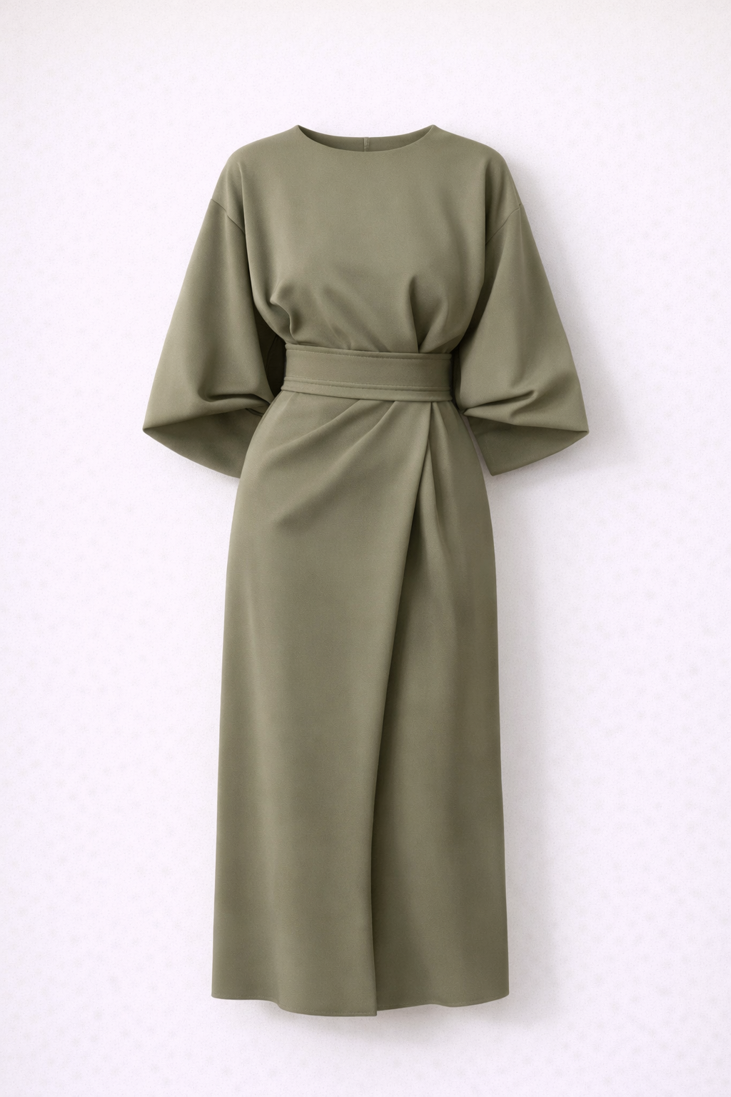 Midi Wikkeljurk Dames met Kimono Mouwen en Split