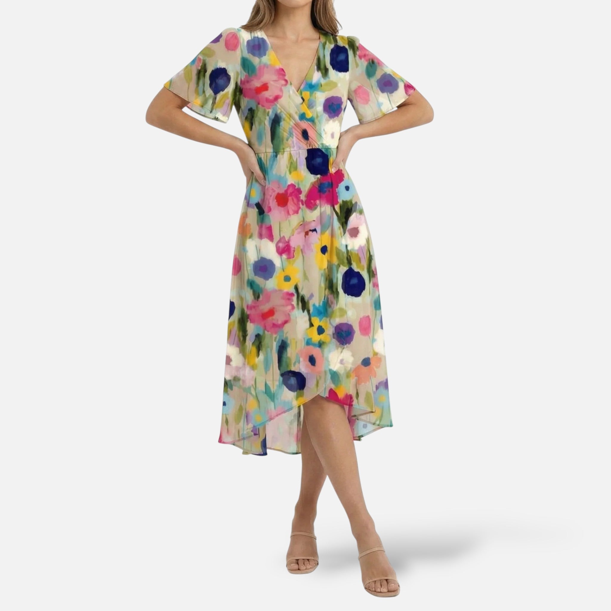 Off Shoulder Maxi Jurk met Kant Mouwen
