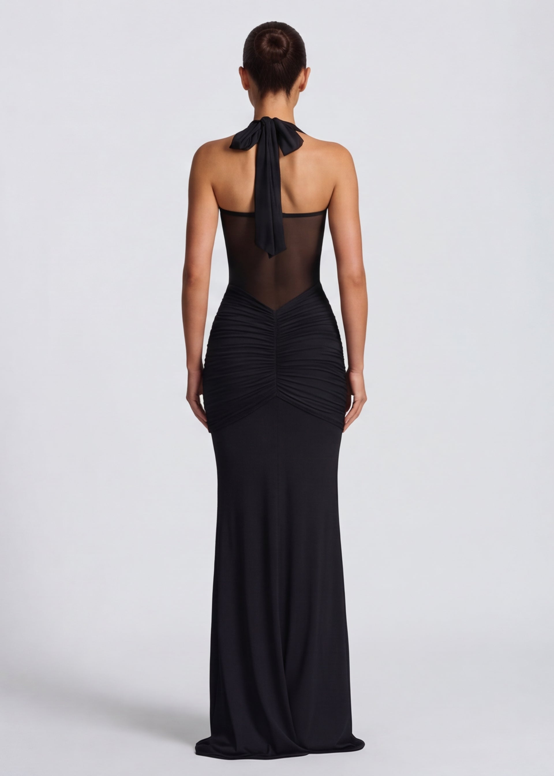 Maxi Jurk Halter met Gedrapeerde Taille