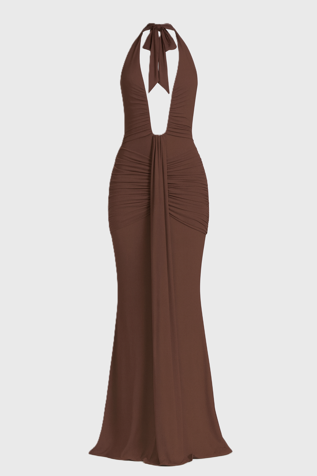 Halter Maxi Jurk met Diepe V-Hals