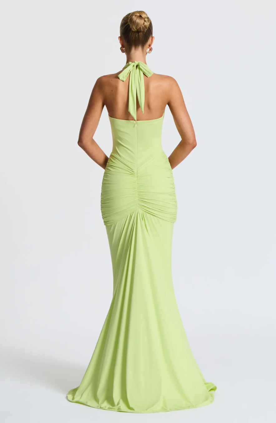 Halter Maxi Jurk met Diepe V-Hals