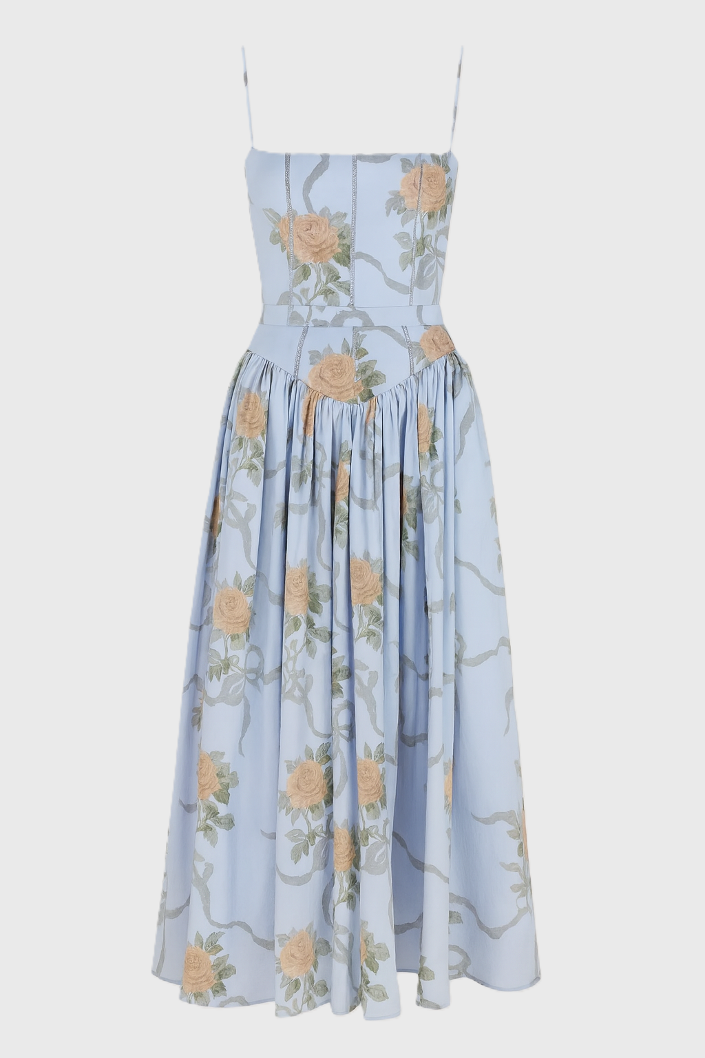 Maxi Jurk met Spaghettibandjes en Bloemenprint