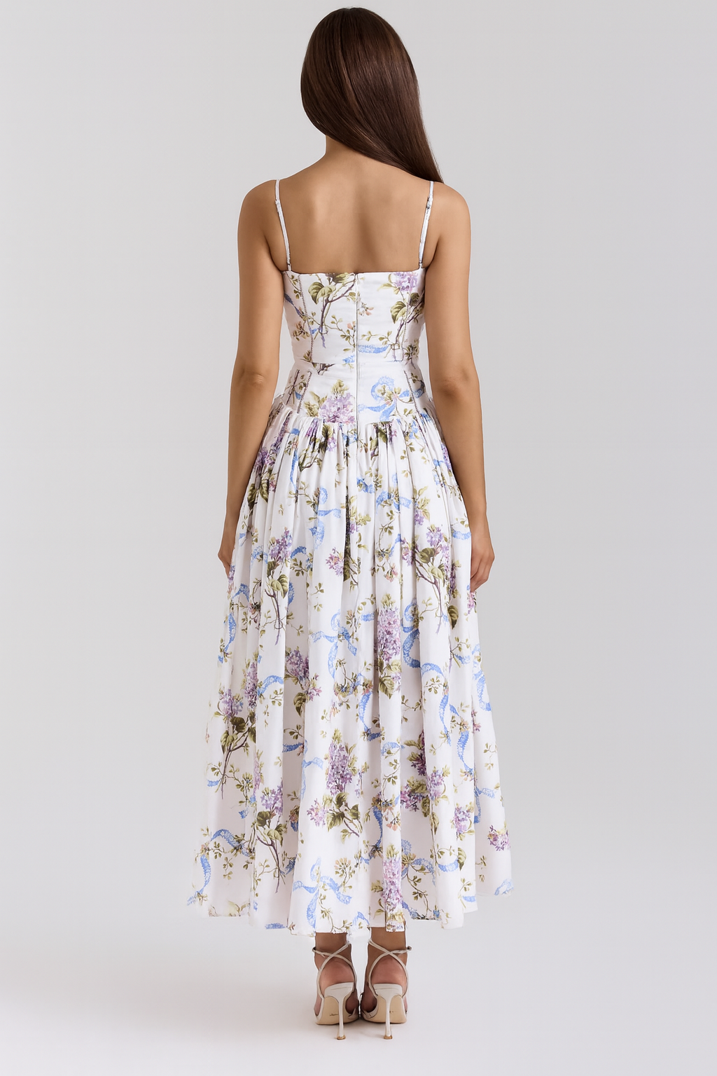 Maxi Jurk met Spaghettibandjes en Bloemenprint