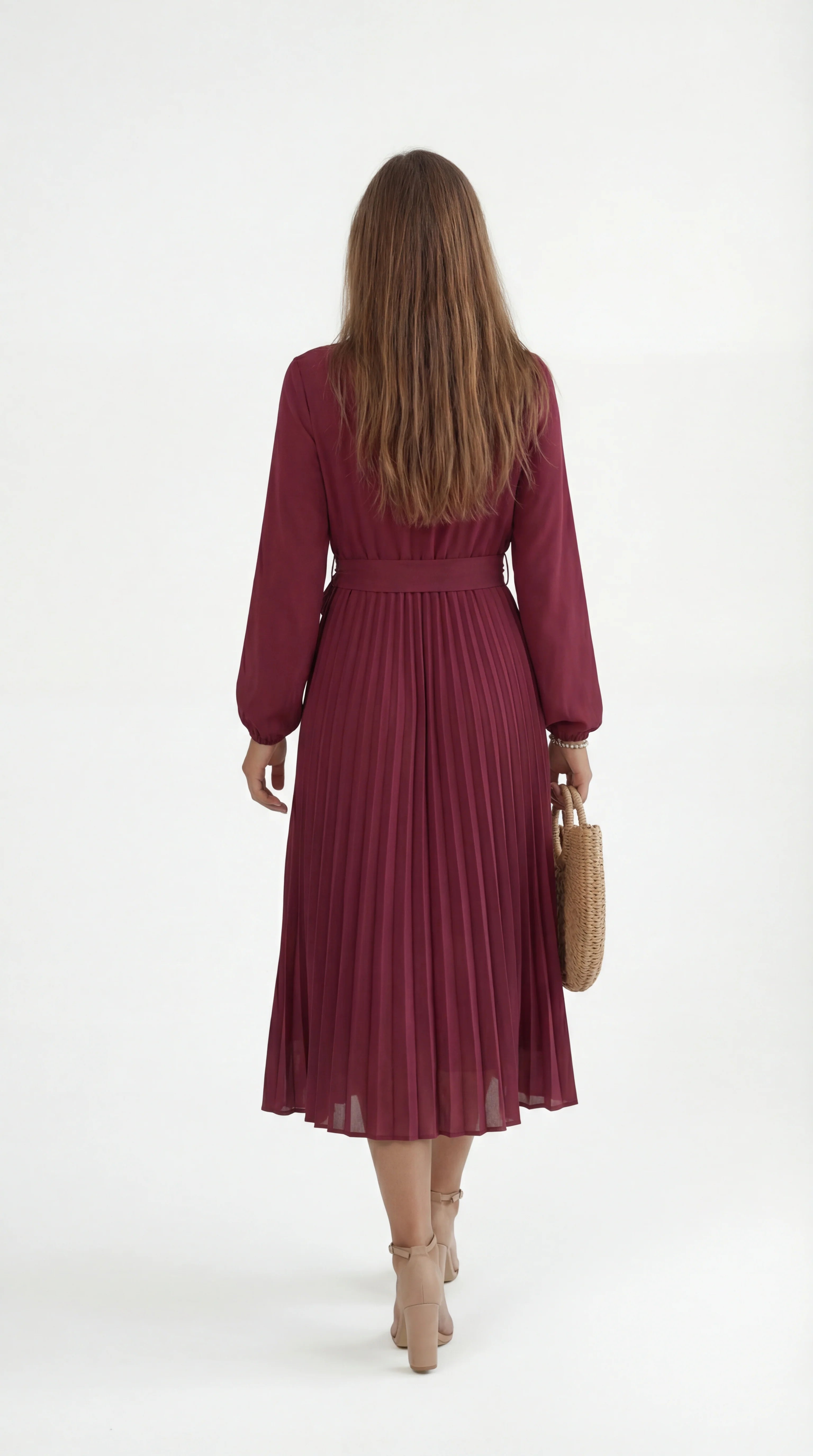 One Shoulder Midi Avondjurk met Hoge Split