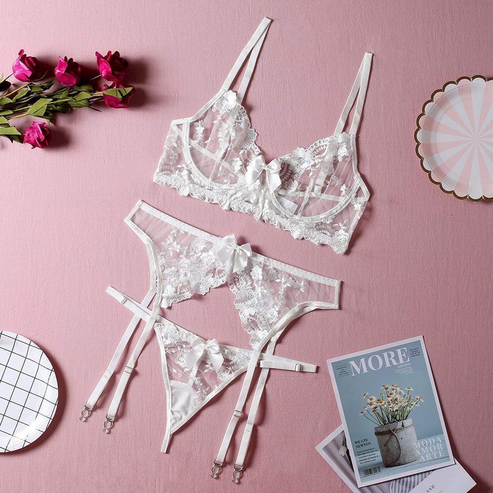 LIVC - Lingerieset Dames Kant – Luxe Met Bloemendetails – Elegante Set met Sensuele Look