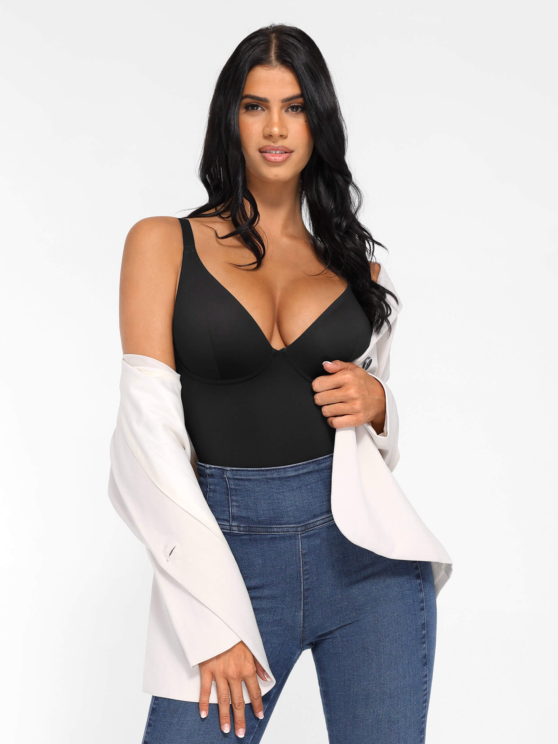 SHAPE ESSENTIAL – Corrigerende Body Dames met V-hals – Buikcontrole & Glad Silhouet