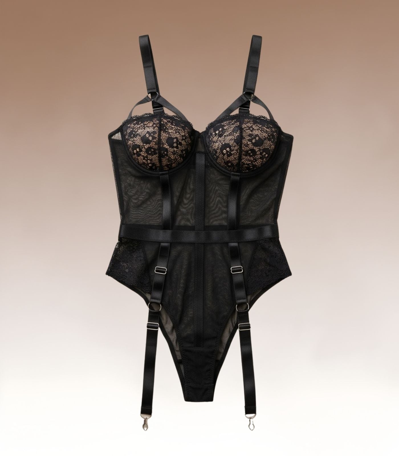LIVC - Jarretelgordel Dames Kant – Met Doodshoofdmotief – Elegante Look & Soepele Pasvorm