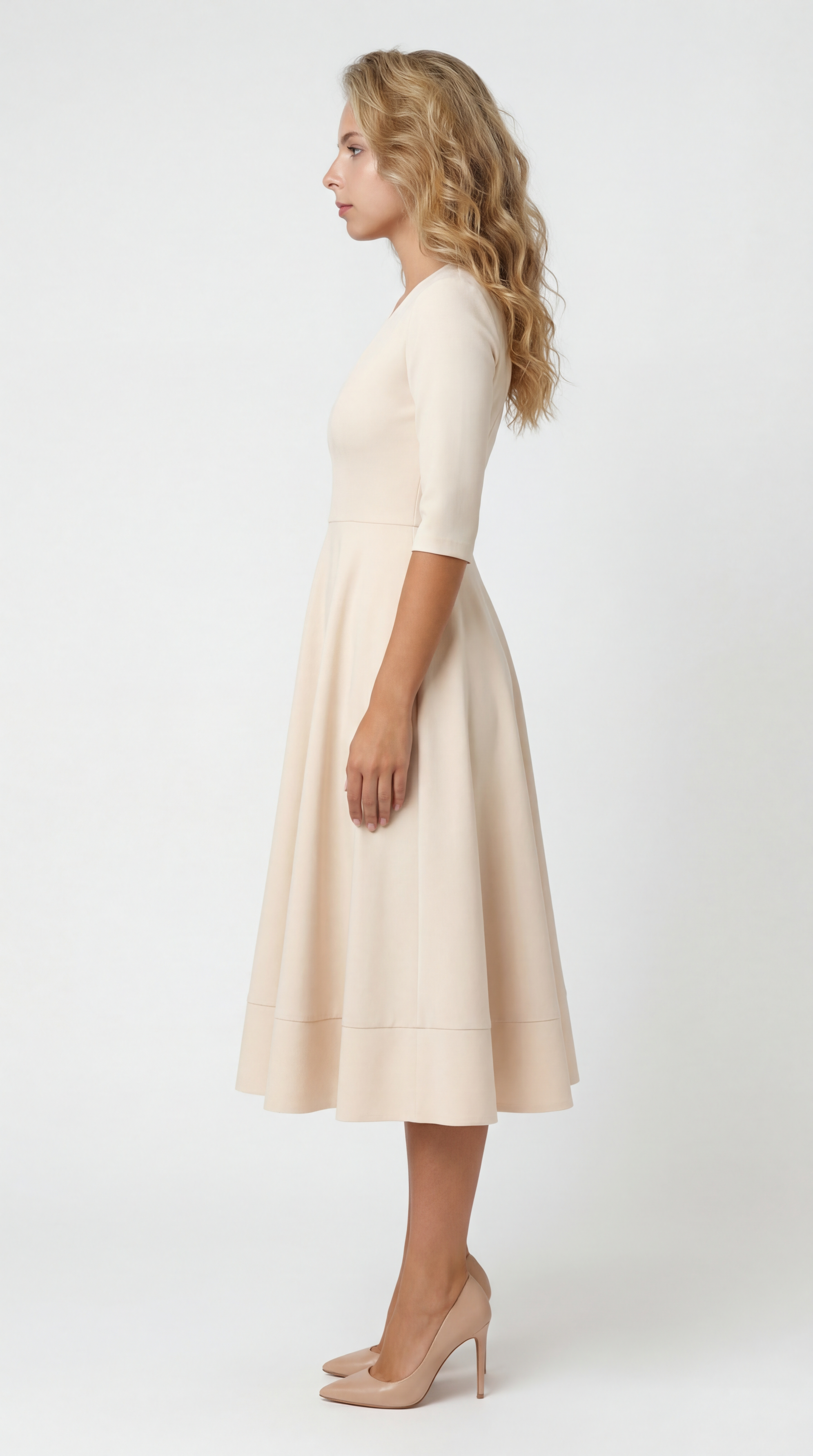 Midi Jurk Vierkante Hals – Zomerjurk met Bandjes