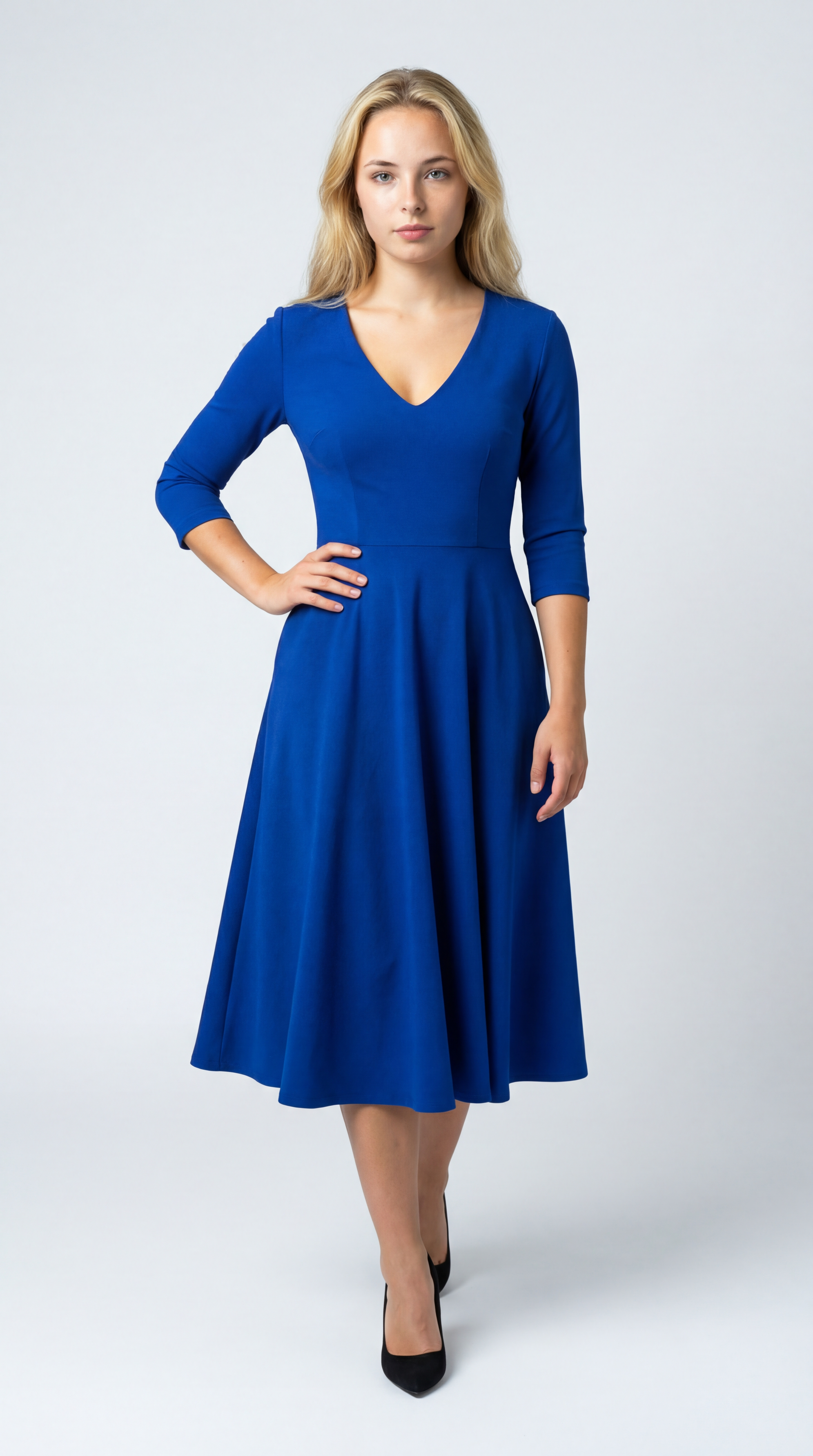Midi Jurk Vierkante Hals – Zomerjurk met Bandjes