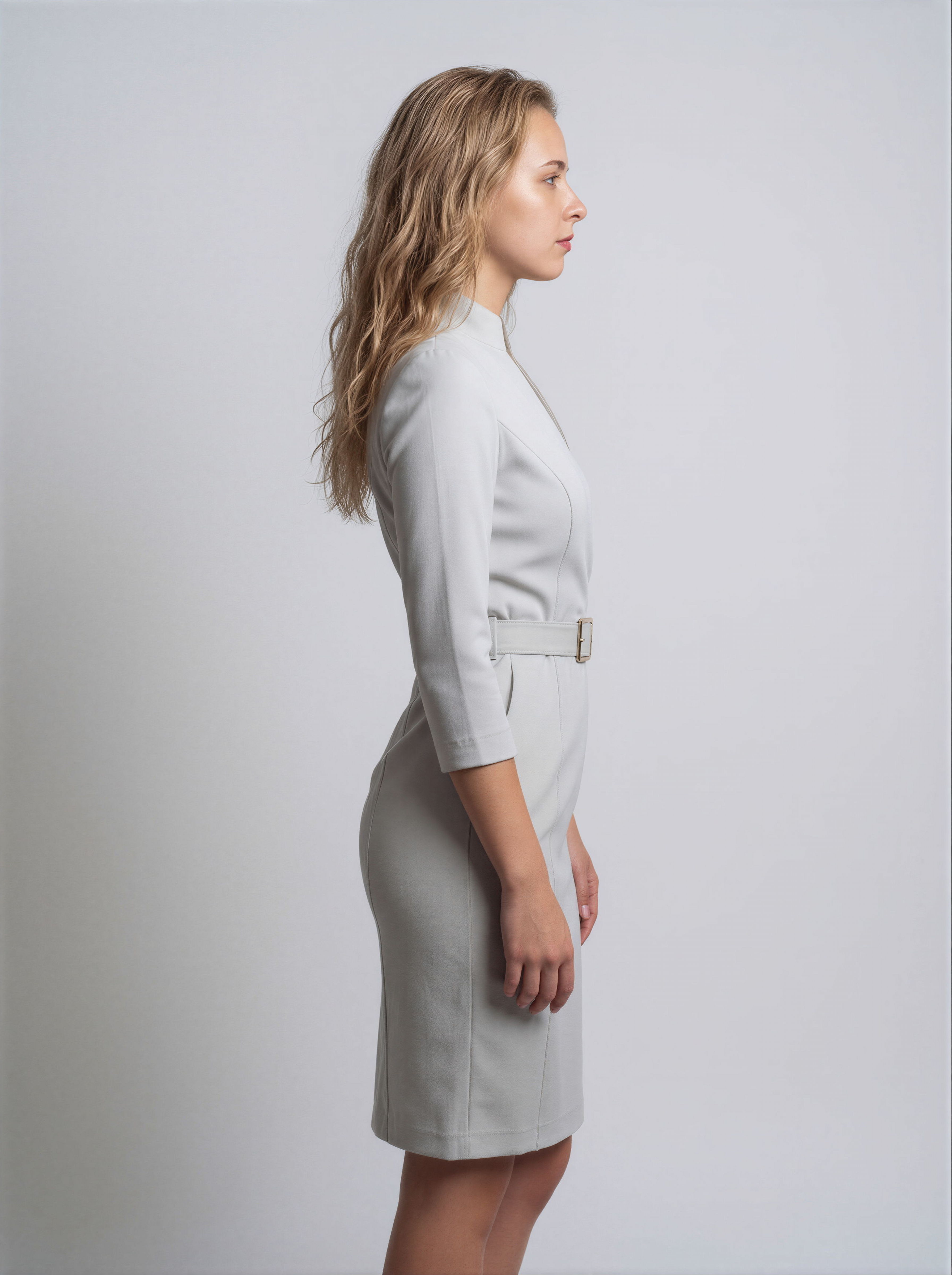 Wikkeljurk Midi met Tailleceintuur en 3/4 Mouwen