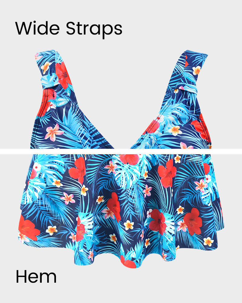 JINA Badpak Dames – Moderne Blauwe Print met Comfortabele Fit
