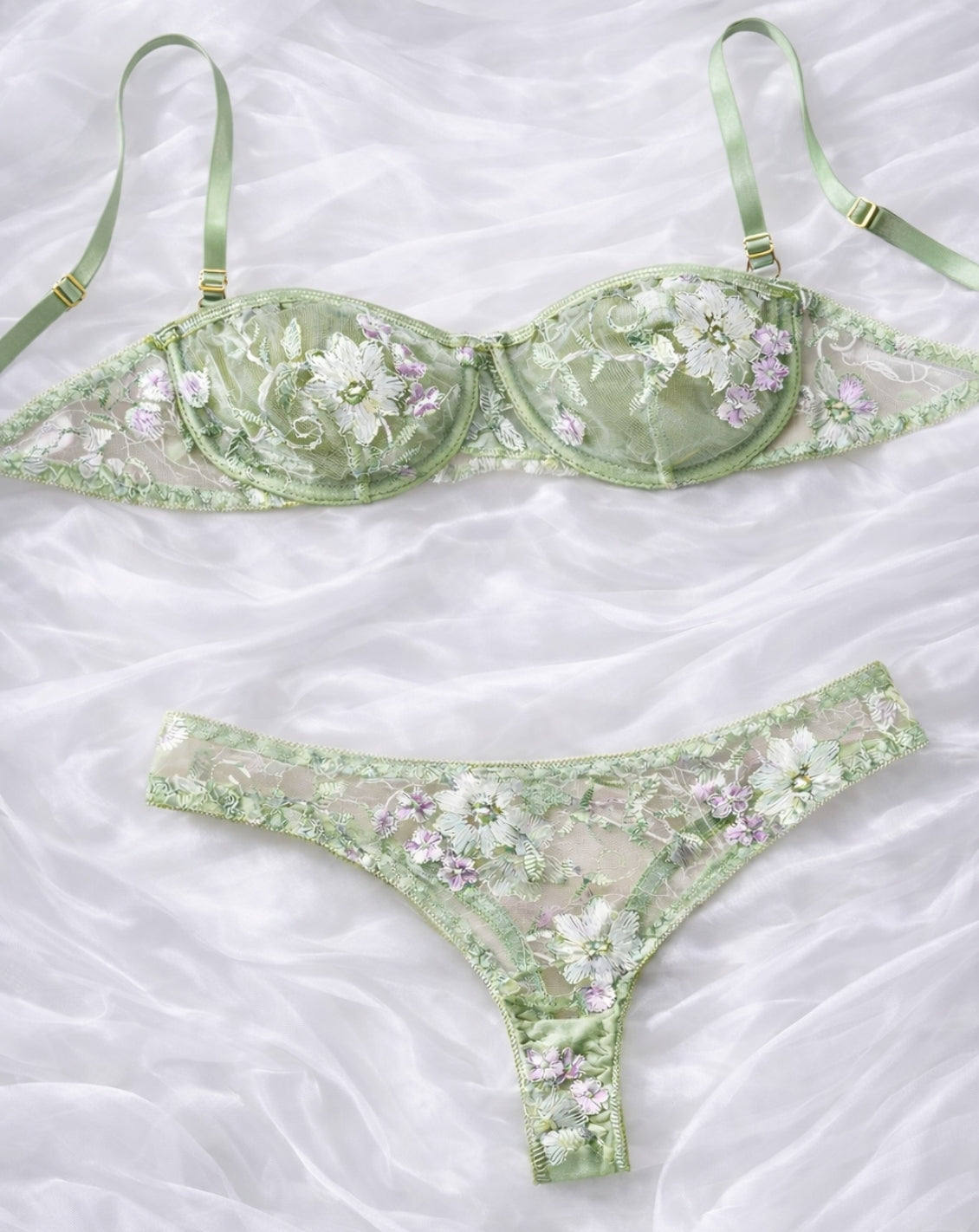 VERENA - Lingerieset Dames Bloemen Kant – Lente – Elegante Set met Sensuele Look
