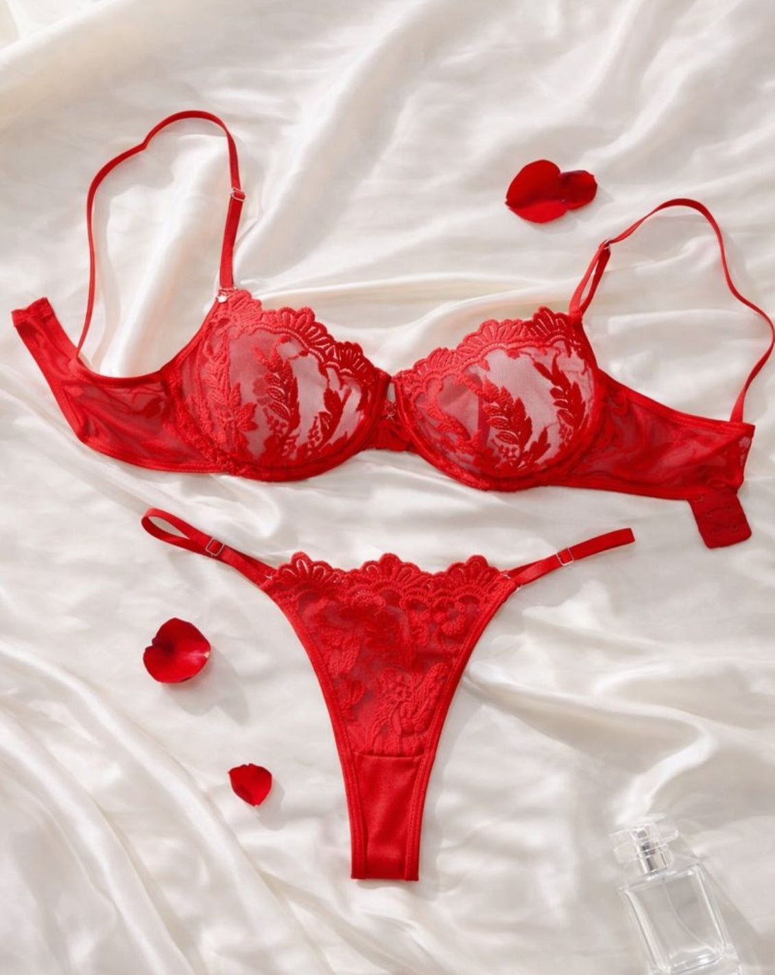 VALENTINA - Lingerieset Dames Kant – Rood – Luxe Set met Comfort