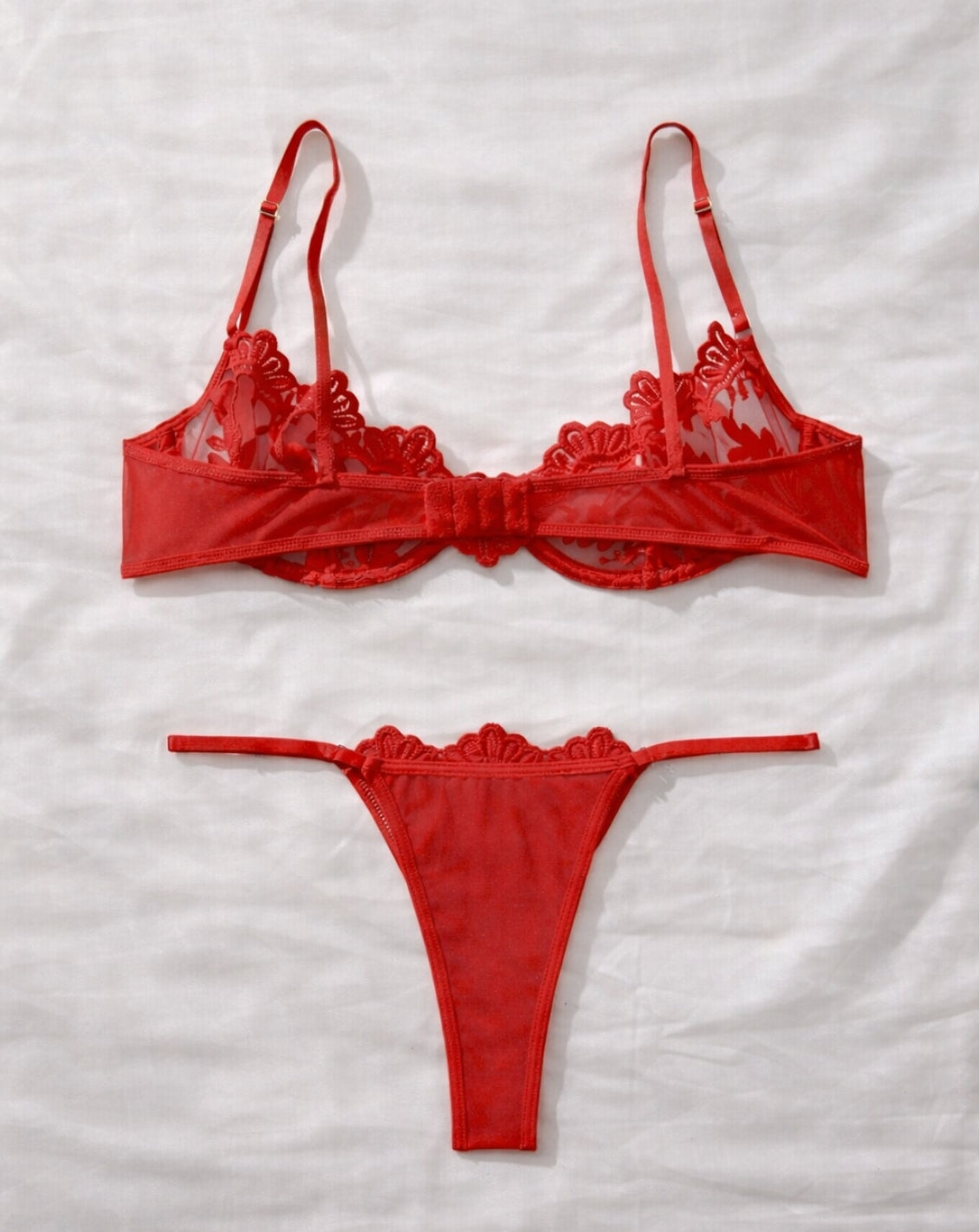 VALENTINA - Lingerieset Dames Kant – Rood – Luxe Set met Comfort