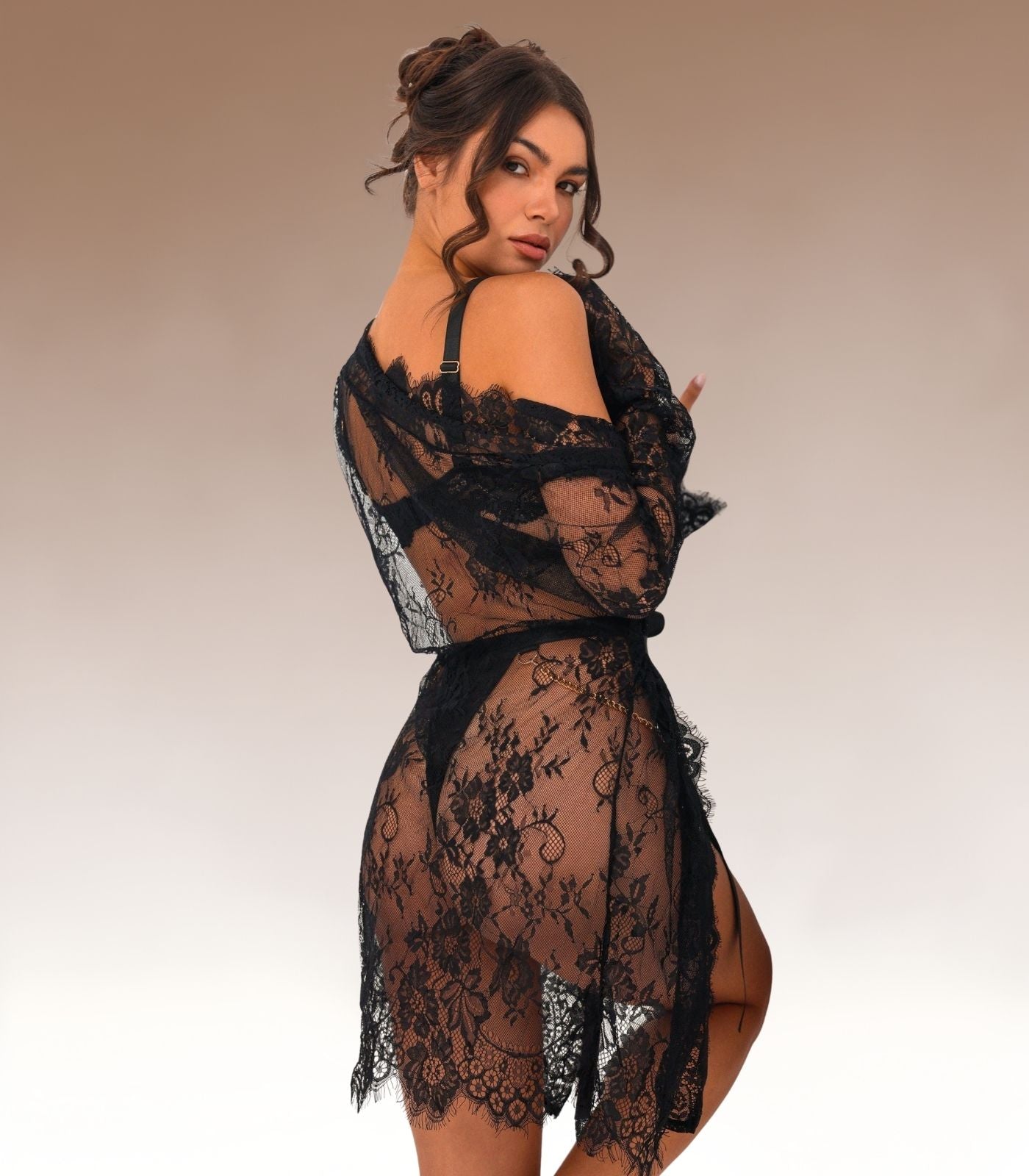 ISADORA 4 – Satijnen Kimono met kantdetail | Luxe Layering - LivingCurves After Dark premium sleepwear
