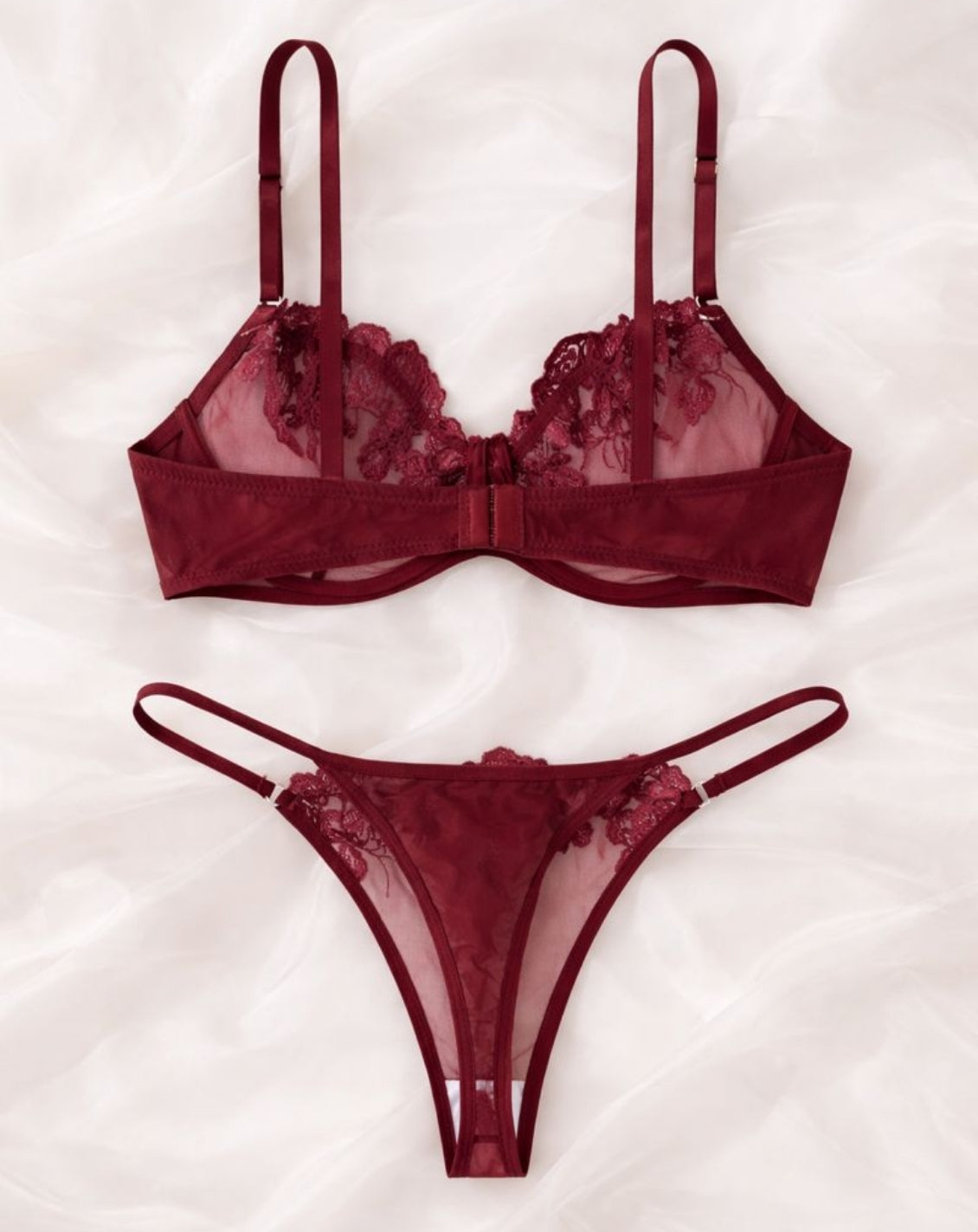 VELORA - Lingerieset Dames Kant – Bordeauxrood – Luxe Lingerie met Comfort