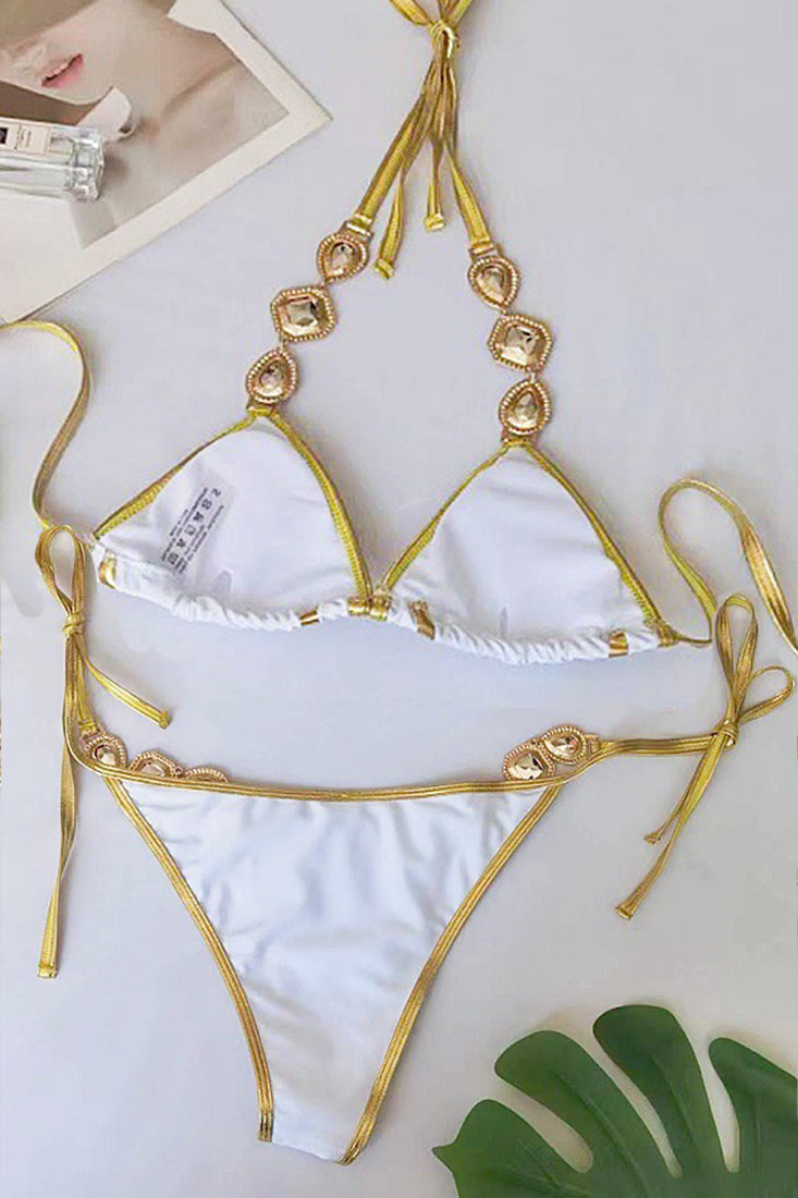 Witte Bikini Dames – Set met Gouden Details