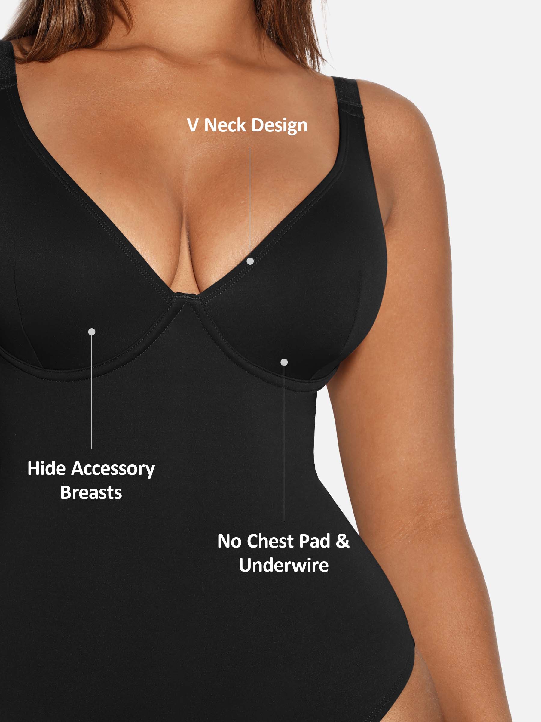 SHAPE ESSENTIAL – Corrigerende Body Dames met V-hals – Buikcontrole & Glad Silhouet
