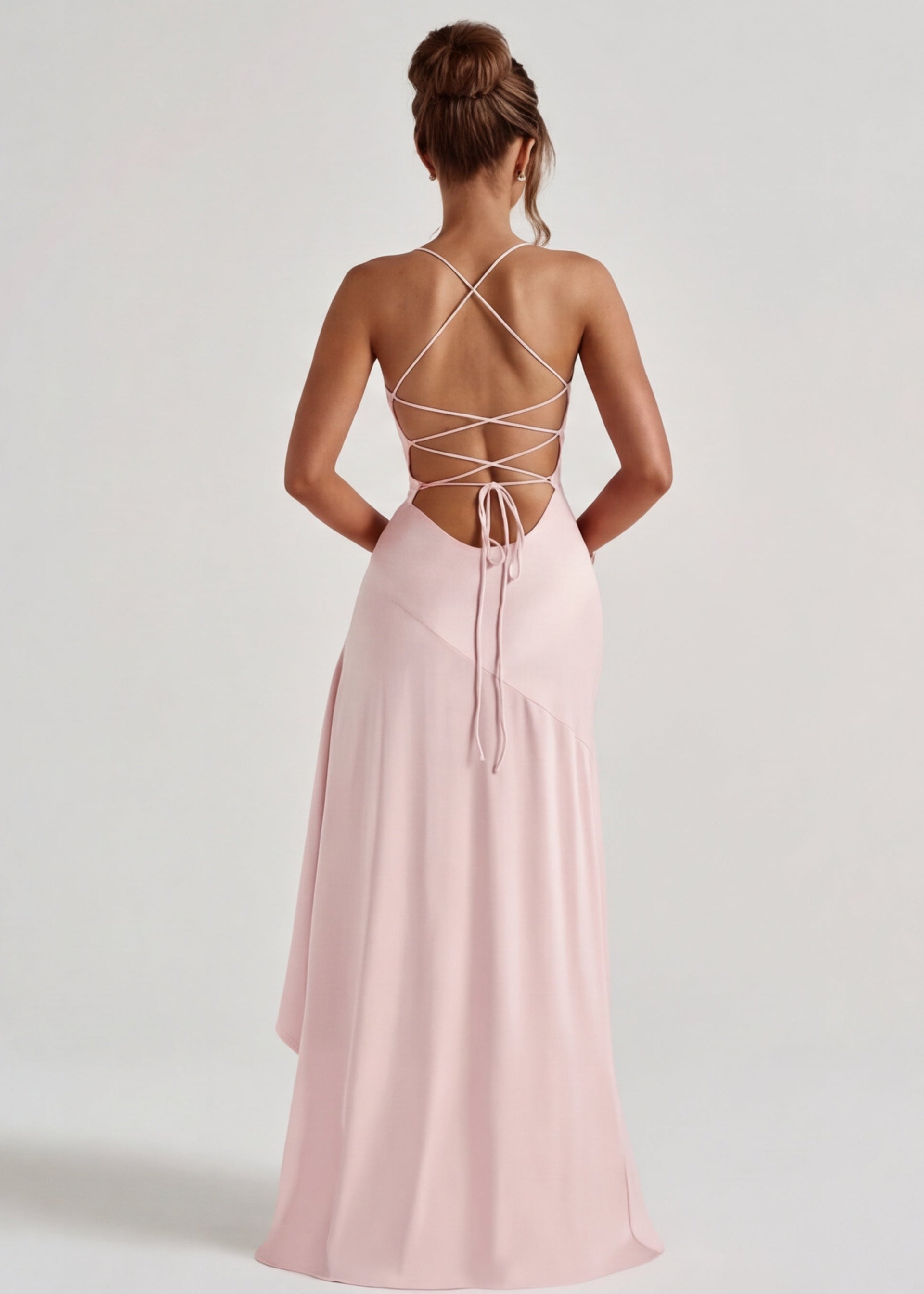 Maxi Jurk Halter met Kant en Split