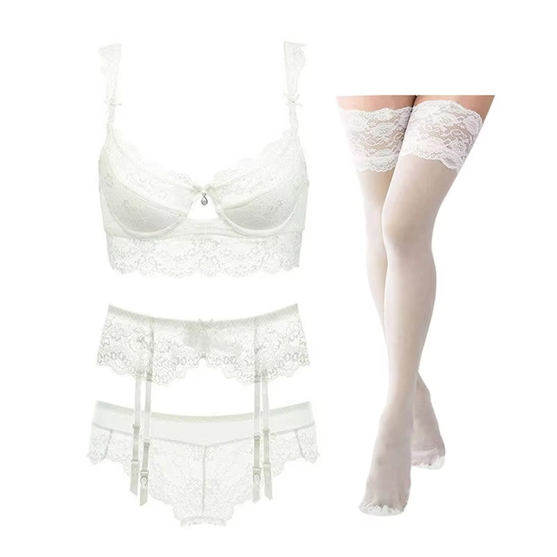 ALYSIA - Lingerieset Dames Kant – Vierdelig – Luxe Set met Comfort