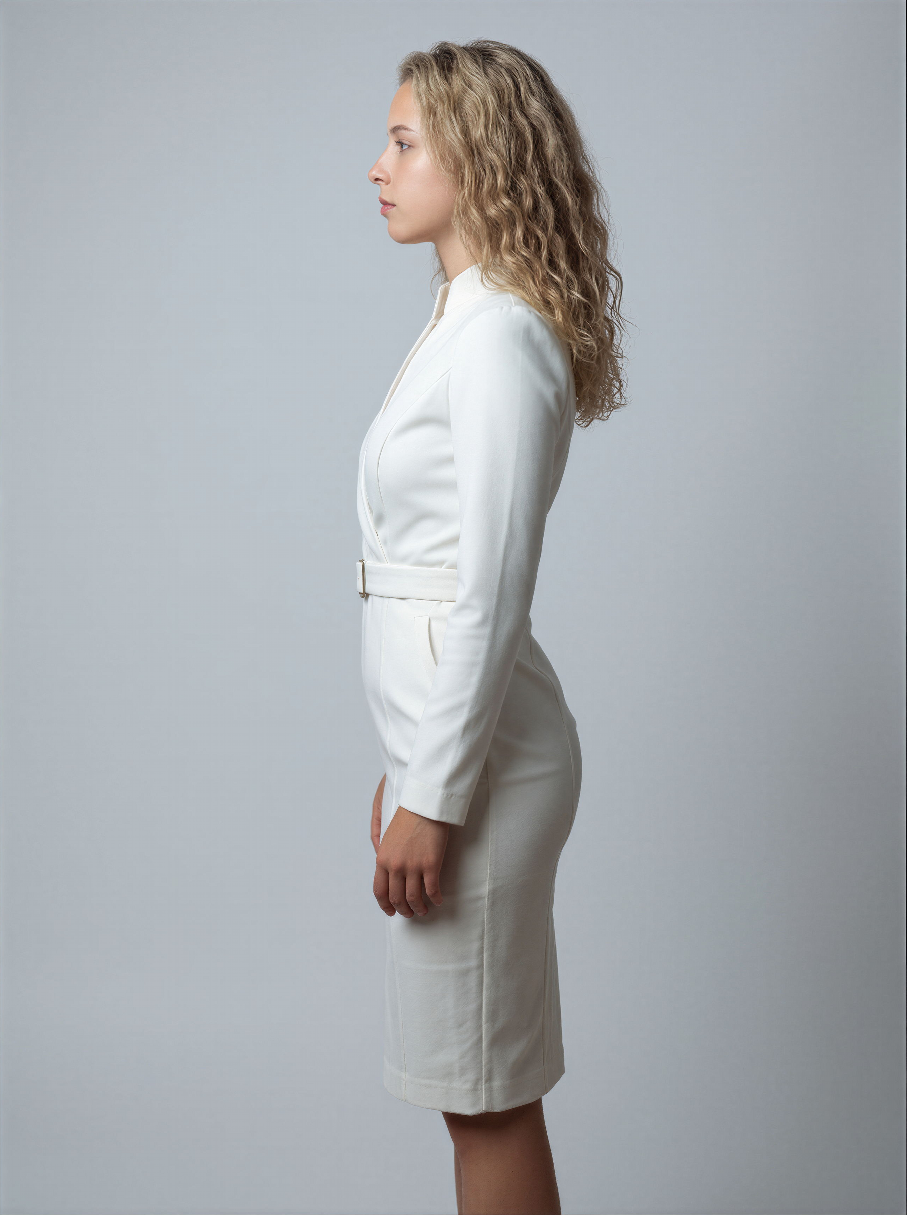 Wikkeljurk Midi met Tailleceintuur en 3/4 Mouwen