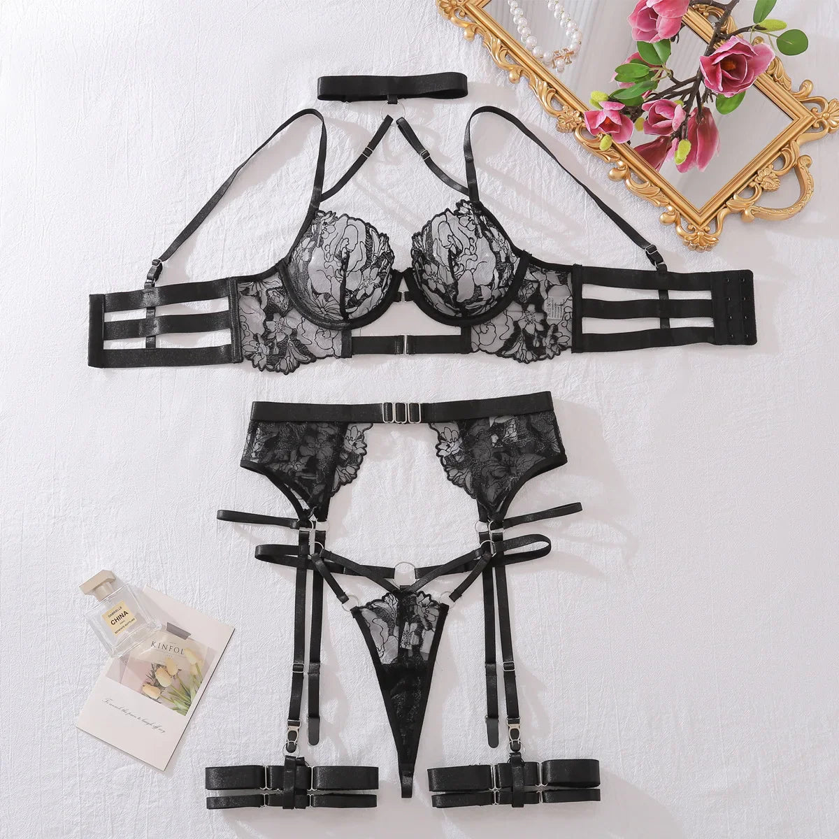 SERAPHELLE - Lingerieset Dames Kant – Met Choker – Luxe Lingerie met Comfort