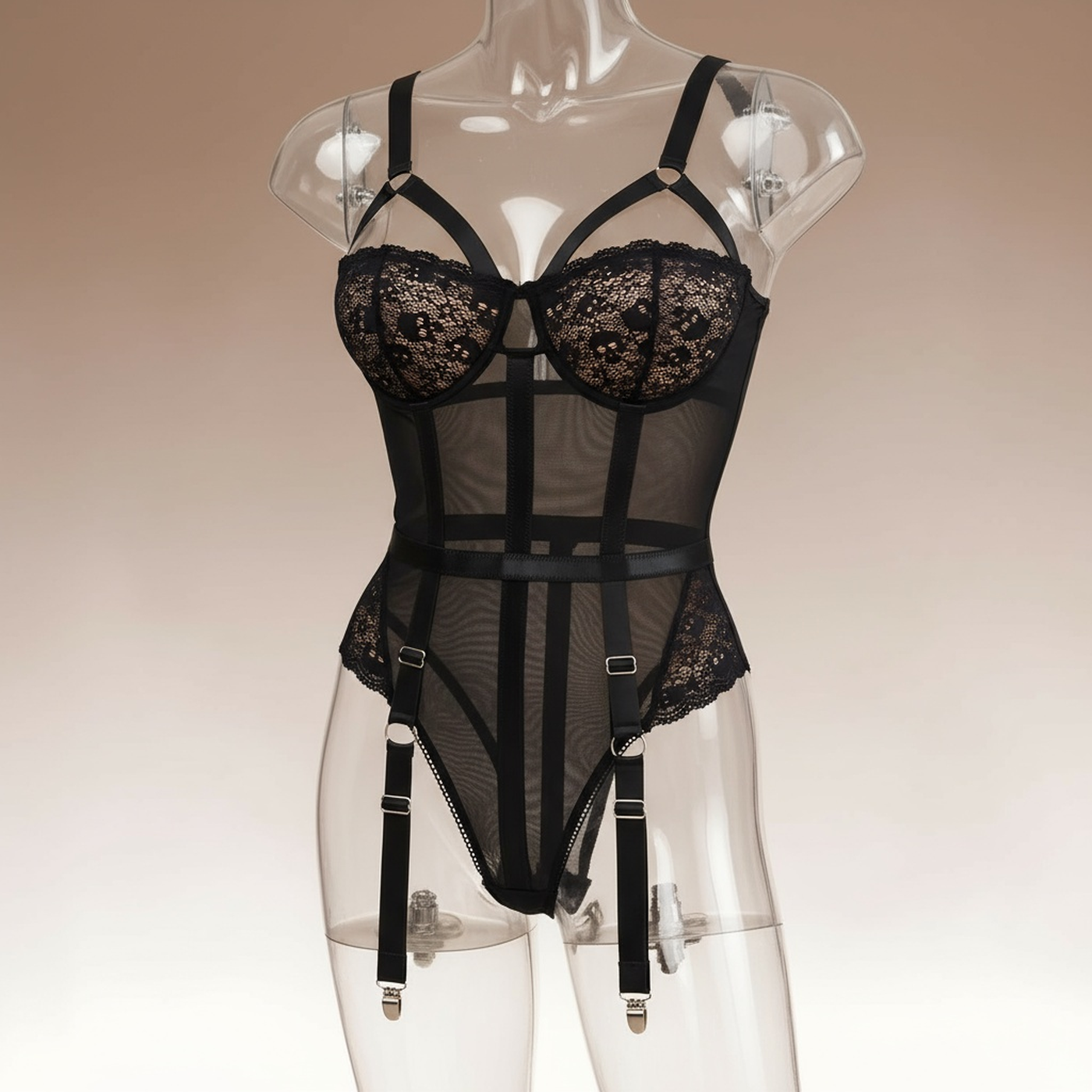 LIVC - Jarretelgordel Dames Kant – Met Doodshoofdmotief – Elegante Look & Soepele Pasvorm