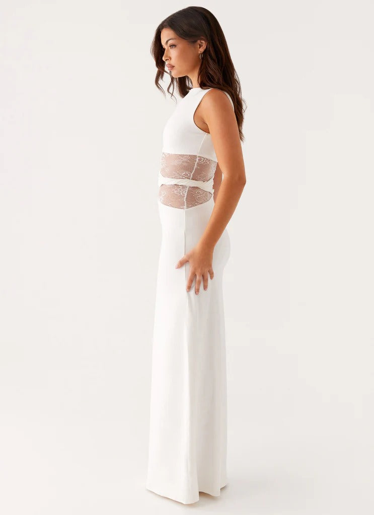 Maxi Jurk Ronde Hals – Kant Zomerjurk Dames