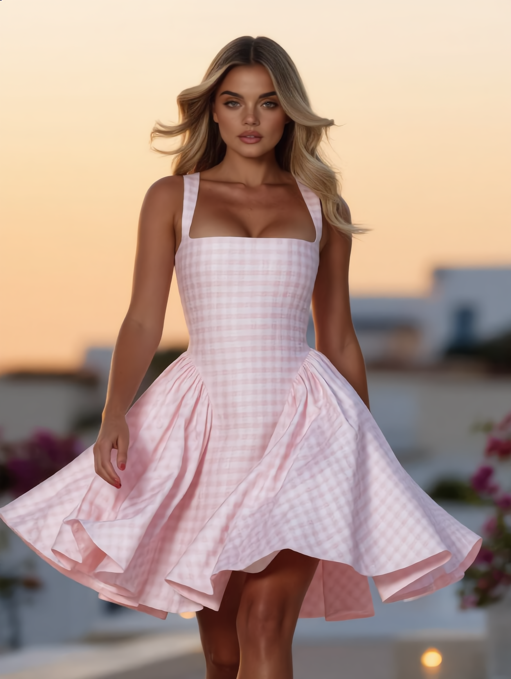 Midi Jurk Ruitprint – A-Lijn Zomerjurk Dames