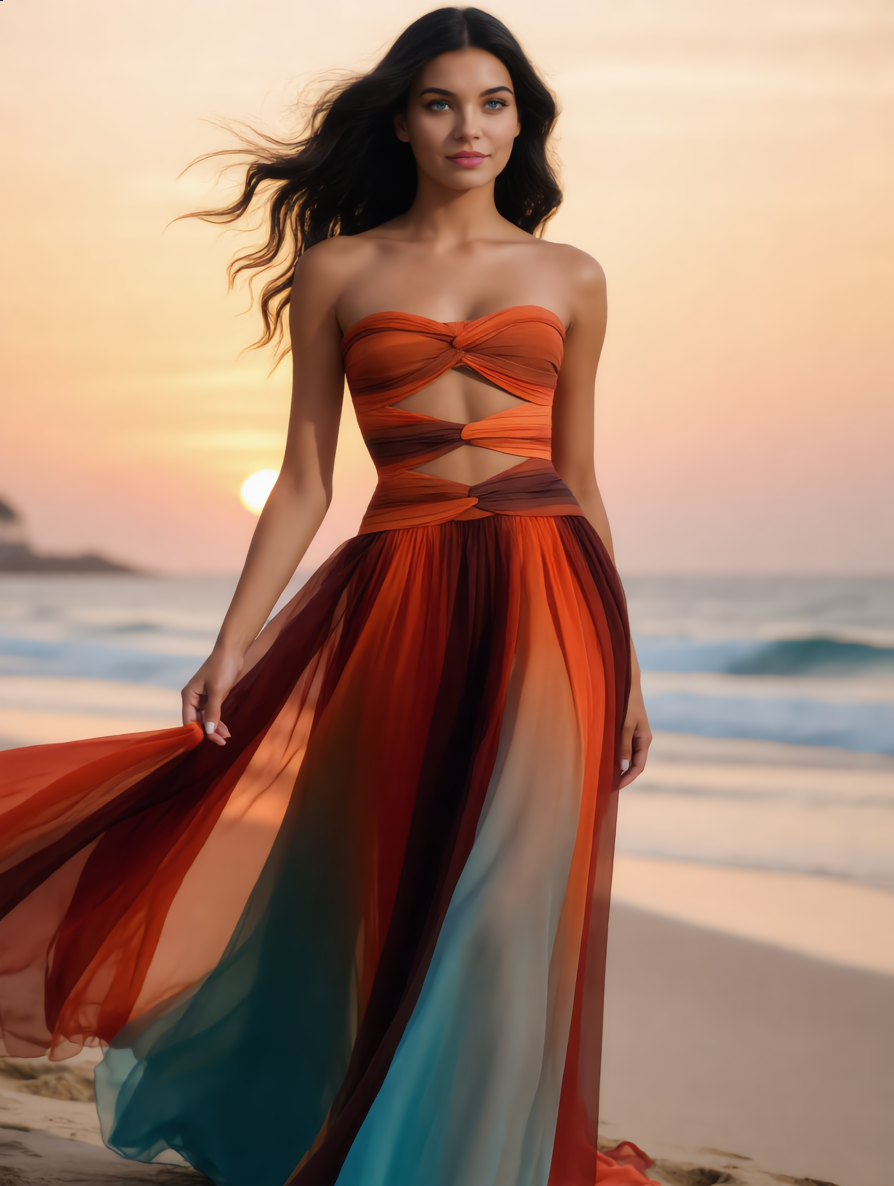 Strapless Maxi Jurk Dames met Cut-Out Design