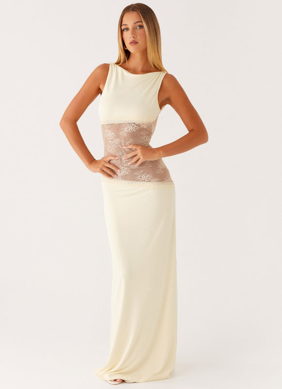 Maxi Jurk Dames – Open Rug Kant Zomerjurk Elegant